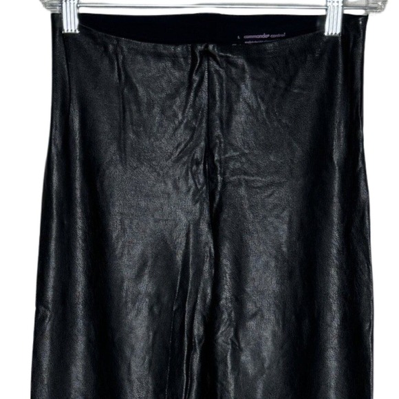 Commando Control Pants Women Large Black Skinny Faux Leather Legging Rocker Edgy - Picture 3 of 5